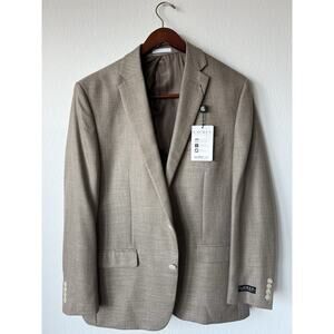 Ralph Lauren Men's Beige Linen Classic-Fit Sport Coat Suit Jacket Size 44L